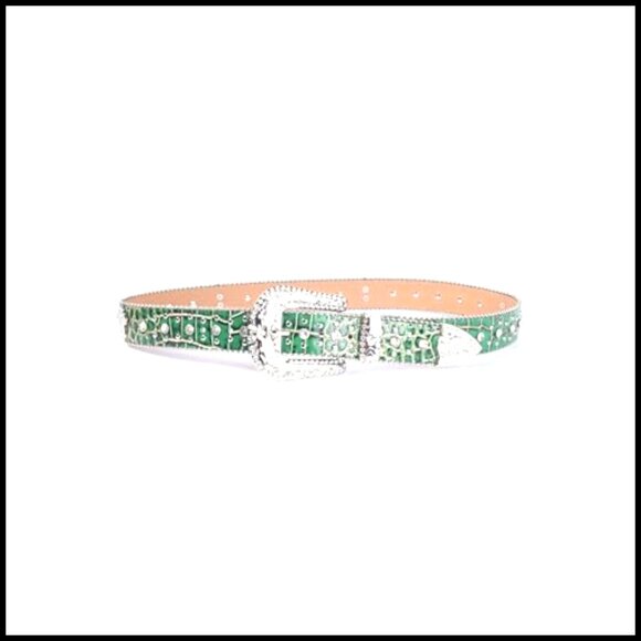 Western Rhinestone Belt Sparkling Cross Design Leather Statement Accessory main image 5